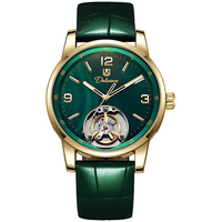 Montre mécanique pour homme de 41 mm avec verre saphir, affichage à aiguilles, bracelet en cuir de type charm, montre Gilf pour homme, cadeau d'anniversaire