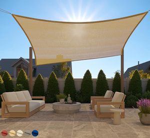 Voile <span class=keywords><strong>d</strong></span>'<span class=keywords><strong>ombrage</strong></span> durable, imperméable, triangulaire ou carrée, pour extérieur, jardin, patio, abri de voiture, piscine, résistante aux UV et au vent - Product Image 1