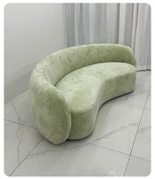 Canapé multifonctionnel moderne en tissu velours, forme de noix de cajou, style crème, pour salons de beauté, magasins de vêtements, petits appartements