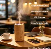 Diffuseur d'arômes mini à grain de bois, alimentation USB, humidificateur à brume froide, options multicolores, pour maison, voiture, hôtel – Approvisionnement direct usine
