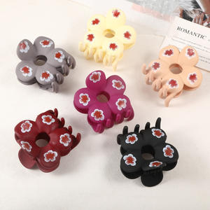 กิ๊บหนีบผมพลาสติกผิวมันวาวรูปดอกไม้ กิ๊บหนีบผมทรงฉลามขนาดใหญ่ แฟชั่นเก๋ไก๋ ของตกแต่งผม ขายส่ง - Product Image 1