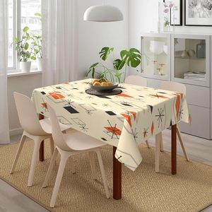 Nappe décorative champignons marron vintage motif carré de ferme couverture de table lavable décor à la maison utilisation pour les hôtels Stock - Product Image 5