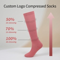 Chaussettes de compression en nylon montantes personnalisées pour hommes et femmes, respirantes, durables, à compression graduée