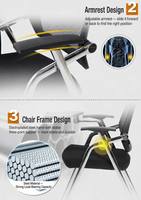 Chaise de formation pliable avec tableau d'écriture intégré, structure métallique, design nordique pour usage bureautique