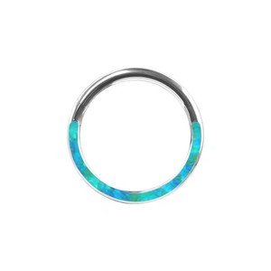 Anneau de nez, boucle d'oreille et anneau de cartilage d'oreille en titane F136, <span class=keywords><strong>opale</strong></span> plate, sans soudure, bijoux de piercing à <span class=keywords><strong>fermeture</strong></span> - Product Image 5