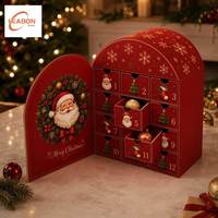Calendrier de l'Avent personnalisé de 24 jours pour Noël, boîte en papier, boîte rigide magnétique à tiroir en carton pour l'emballage de cosmétiques et de produits de beauté