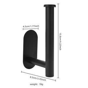 Porta fazzoletti da bagno in acciaio inossidabile porta carta senza foratura per barbiere - Product Image 6