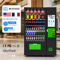 Distributeur automatique RUNYANG personnalisé avec IA, support SDK, écran tactile, capacité de 300 à 600 articles pour snacks et boissons