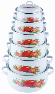 Vente flash : Casserole en émail 671, 16-18-20 cm, ensembles de batterie de cuisine en <span class=keywords><strong>fonte</strong></span>, casseroles en émail au Congo - Product Image 3