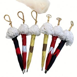 Creative Lace Small Fresh 8-Bone Automatic Long Handle Straight Pole Umbrella With Black Rubber Fabric Promotion - Product Image 2