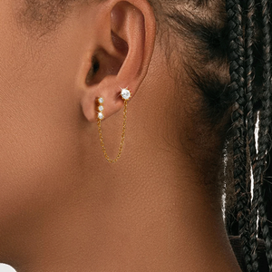 CANNER Fine Jewelry 925 Sterling Silver <b>Earrings</b> Long Tassel <b>Chain</b> Link 18k Gold Plated Zircon <b>Stud</b> <b>Earrings</b> for Woman - Product Image 6