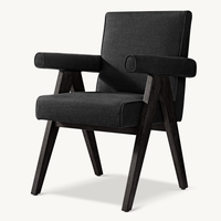 Fauteuil de loisirs Sasanid, fauteuil en bois massif, restaurant américain, fauteuil en tissu Jacob pour salle à manger