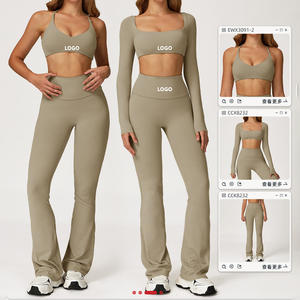 Conjuntos Deportivos de 2 Piezas de Alta Calidad Luyu, Leggings con Efecto Push-Up, Conjuntos de Yoga de Manga Larga con Espalda Descubierta para Mujer - Product Image 2