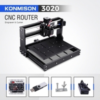 Mini CNC 3020 Pro, Máquina de Grabado Láser de Escritorio de 3 Ejes y 500W para Trabajar Madera, Vidrio, Piedra, Tela, para Principiantes, Bricolaje y Aficionados