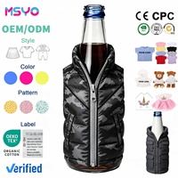 MSYO Cadeau de bienvenue OEM personnalisé, doudoune isolante en polyester de haute qualité pour bouteille de bière et de vin de Noël