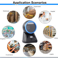 Scanner de codes à barres omnidirectionnel 1D 2D Lecteur de codes à barres de bureau QR Code pour magasin de supermarché Lecteur de matrice de données à sens automatique
