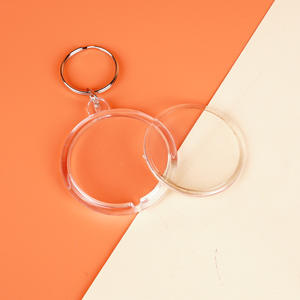 Bingkai foto akrilik bulat transparan kustom dengan logam DIY gantungan kunci plastik gantungan kunci liontin untuk hadiah promosi - Product Image 2