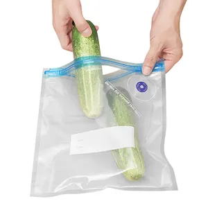 Не содержит Бисфенол А вакуумные сумки с застежкой-молнией с воздушным клапаном многоразовые пластиковые сэндвич Морозильник Пакеты для вакуумной упаковки для кухни для хранения пищевых продуктов