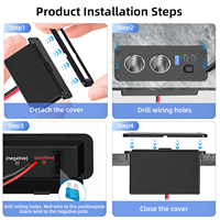 Double chargeur USB PD + QC pour voiture Double prise de courant 12V Interrupteur marche/arrêt Adaptateur répartiteur allume-cigare Plage de tension 12-24V