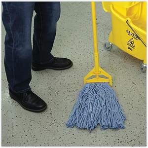 Boardwalk BWK2020B No. 20 cabezales de mopa azules de algodón/fibra sintética con extremo cortado, estándar-12/un caja - Product Image 6