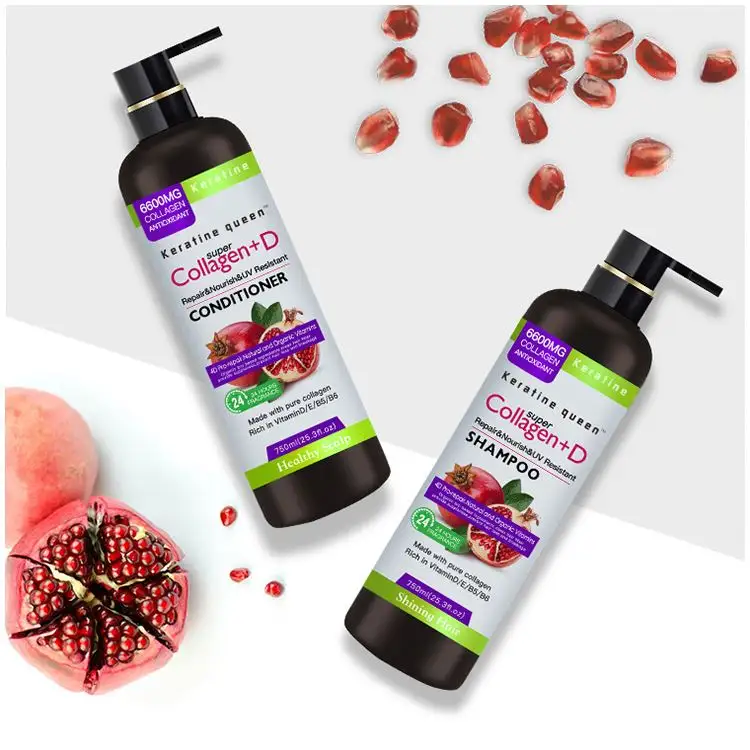 Eigenmarke Nicht-Silikon 750 ml Ernährungspflege Rotpommen Shampoo Conditioner für feuchtigkeitsspendendes Haar