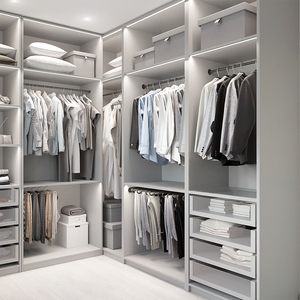 Système de dressing moderne à prix abordable pour chambre à coucher, armoire ouverte en U pour organiser les vêtements, idéal pour la maison et la salle de dressing - Product Image 1