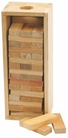 54 pièces blocs de bois avec mots personnalisés peints tour de bois de culbutage pour adultes jeu de fête de nuit