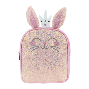 Rabbit Bunny <b>School</b> Bags for Girls Sparkly Pink Glitter Kids <b>Backpack</b> - Product Image 1