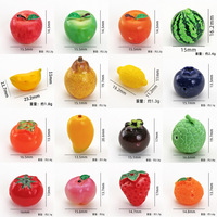 Breloques 3D miniatures en résine en forme de fruits pour la fabrication de bijoux DIY (bracelets, colliers, porte-clés) – Perles en vrac de pomme, perle, fraise