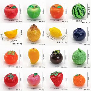 Breloques 3D miniatures en résine en forme de fruits pour la fabrication de bijoux DIY (bracelets, colliers, porte-clés) – Perles en vrac de pomme, perle, <span class=keywords><strong>fraise</strong></span> - Product Image 3