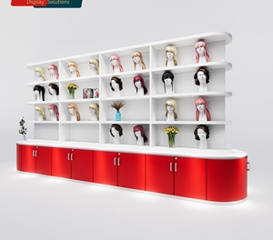Raccords de boutique de cheveux humains présentoir de perruque étagères de magasin de beauté conception de vitrine d'affichage de perruque - Product Image 1