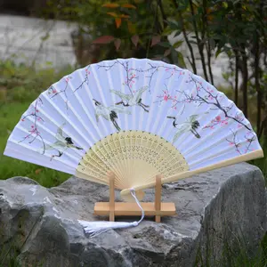 23cm customized design printed single side paper wood rib fan