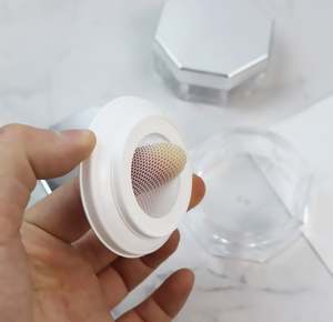 Customizable Portable Elastic Mesh Powder <b>Box</b> Set Silver Octagonal Mirror Sub Packaging for <b>Makeup</b> Body Powder Plastic - Product Image 4