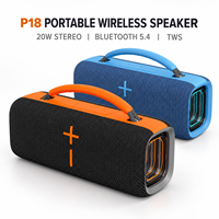 Enceinte sans fil d'extérieur P18 20W, son large bande, appairage TWS, lumière RGB, batterie 3000-5000mAh, portable pour fêtes en extérieur