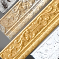 Moulure murale 3D autocollante imperméable moderne en mousse gaufrée pour plinthe, bordure de plafond et coin mural 10m