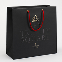 Sac de luxe en papier couché personnalisé avec estampage à chaud, logo en feuille d'or et d'argent, idéal pour événements VIP et vêtements