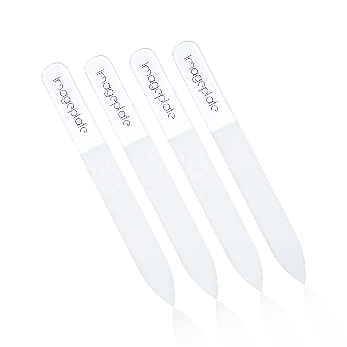 Professional OEM welcome Custom Printed Crystal White Nail File Colorful Double Side Glass Nail File Glass Tools