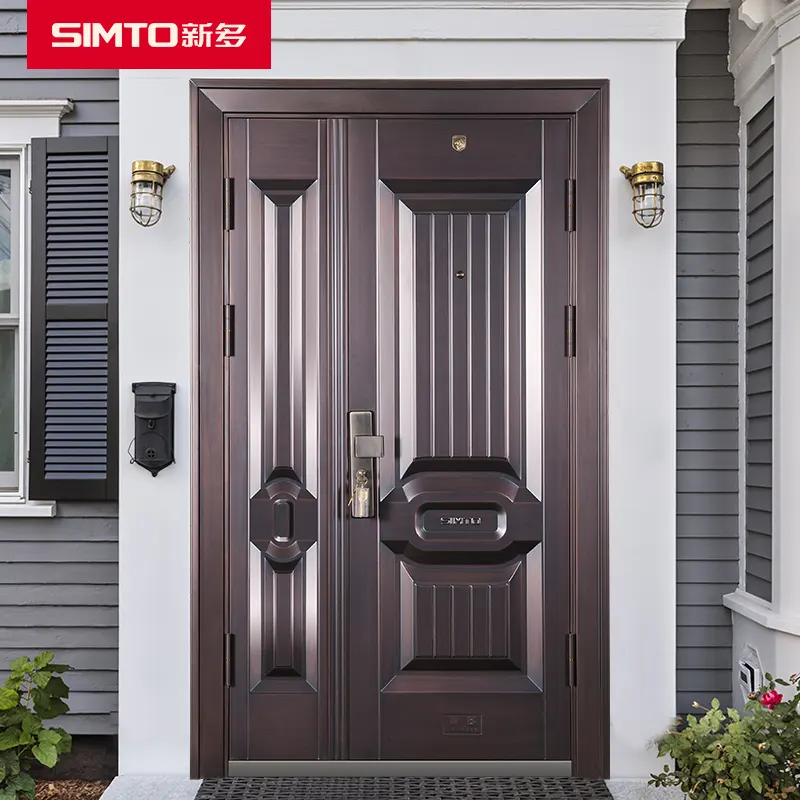 Manufacturer American Design Security Steel Entry Door Front Main Security Steel Panel Door For House