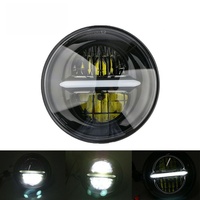 Nouveau phare LED H4 5,75 pouces 50W avec feux de jour et clignotants jaunes/blancs, étanche IP68, ampoule 12V