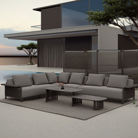 Ensemble de canapés modulaires en aluminium en forme de L pour la plage, la maison ou le jardin, imperméables, modernes et luxueux, pour l'extérieur