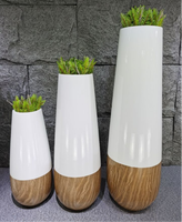Pot de fleurs en métal de 24 pouces, écologique, léger, couleur blanc brillant, pour la maison et le jardin