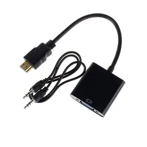 उच्च गुणवत्ता HDMI करने के लिए वीजीए कनवर्टर गर्म स्वैप HDCP 1.2 वीडियो एडाप्टर औक्स डीवीडी Scaler एल/आर ऑडियो बाहर 1920*1080 @ 60Hz Hdmi करने के लिए वीजीए