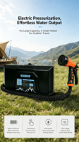Kit de camping portable 15L, douche électrique haute pression rechargeable 12V, réservoir pour plage, camping-car, pique-nique, lavage des animaux