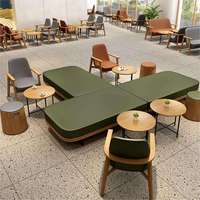 Mobili in Legno Massello per Area Lounge Caffè Nordico, Negoziazione, Relax, Libreria, Bar, Catering, Negozio di Dolci, Negozio di Tè al Latte: Divano, Tavolo, Sedia
