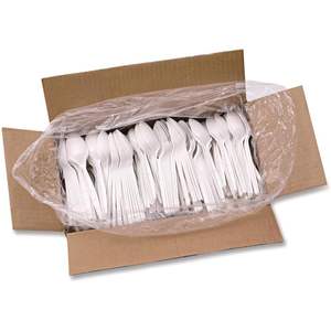 Boardwalk 5.31 Pulgadas Cuchara Desechable de Plástico Polipropileno de Peso Medio, Blanca, 1000 Unidades por Caja - Product Image 2