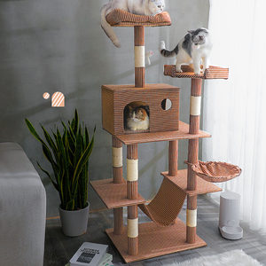 Luxury Modern Design Pet Furniture <b>Large</b> Sisal Wooden Big Scratcher <b>Post</b> Climbing Condo Tower <b>Cat</b> Tree House for <b>Cat</b> - Product Image 6