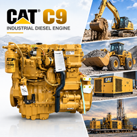 Moteur diesel industriel CAT C9, 4 temps, 6 cylindres, 224 kW, 300 CV, 2200 tr/min, puissance robuste pour les équipements de construction et minières