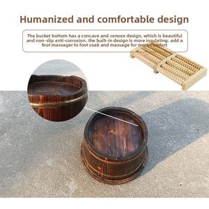 アンティーク25mm高断熱無垢材フットバスバケット耐腐食性家庭用洗面器 - Product Image 5