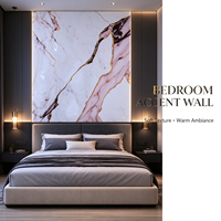 Revêtement mural anti-rayures avec revêtement UV, résistant à l'humidité, décoration intérieure, plaque de marbre UV