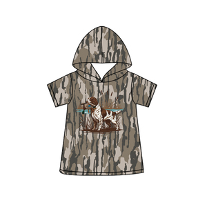 T-shirt à manches courtes pour bébé garçon, imprimé camouflage personnalisé BT1775, motif « Il m'a appelé pour la pêche », vêtement d'été à capuche pour enfants - Product Image 6